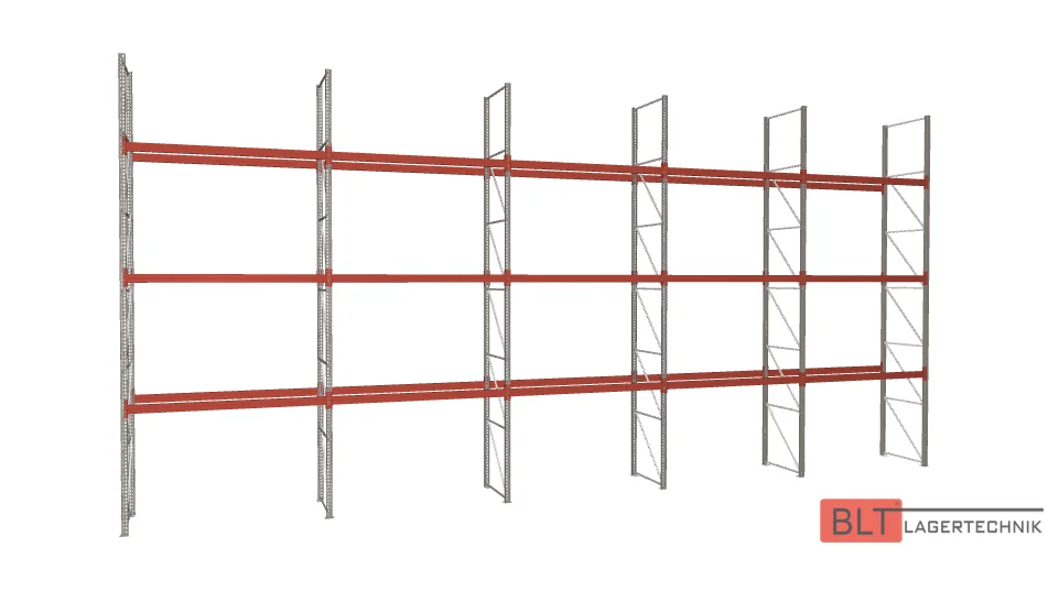 ca. 14 lfm, H: 650cm, Fachlast: 3000 kg, Palettenregale, Schwerlastregale, Hochregale, Industrieregale, Regale sofort ab Lager